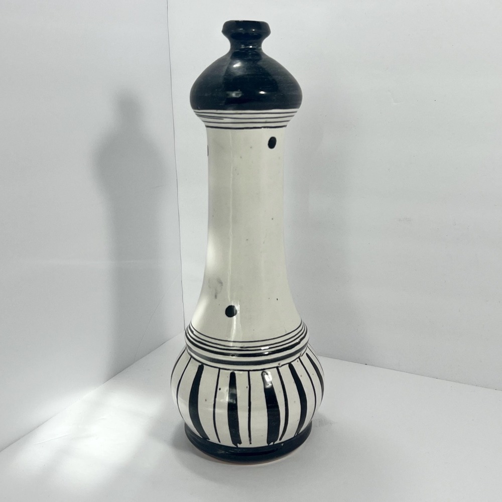 Vietri Bud Base with Blue And White Pattern- Made in Italy